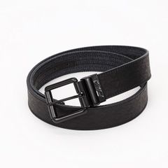 メンズベルト 人気ブランド FILA フィラ 38mm リバーシブル レザーベルト ブラック連続ロゴ×クロス面 USA直輸入 FF11408 送料無料