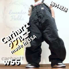 カーハートブラックオーバーオール大ペインターパンツ中綿黒パッチロゴ