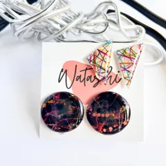 イヤリング　2種類セット カラフル＆ブラック