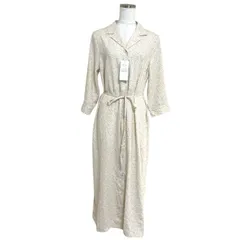 イーハイフンワールドギャラリー レディース ワンピース 花柄 ロングワンピース さらさらワンピース  長袖  フラワープリント アイボリー