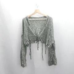 ◇ ⊇ FREAK'S STORE フリークスストア 長袖 カーディガン サイズF グレー ホワイト レディース E  【1503060027615】