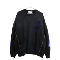 FACETASM (ファセッタズム) 23AW ZIPPER RIB SWEAT ジッパーリブ スウェットトレーナー ブラック MKS-SW-U04のサムネイル