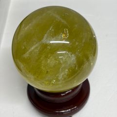 ✨リビアングラス 天然石丸玉 約29.6mm クリストバライト 置き物 一点