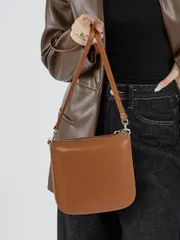 ショルダーバッグ バッグ ギャザーハンドル 牛革 レザーフラップバッグ / 2WAY ショルダーバッグ レディース