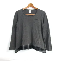 アディダス 長袖Ｔシャツ トップス チェック柄 ネオレーベル レディース Mサイズ グレー adidas 【中古】