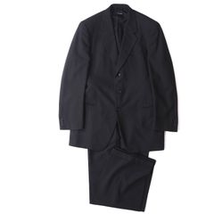 美品 ジョルジオアルマーニ GIORGIO ARMANI 黒タグ ウール スーツ セットアップ ヘリンボーン 52 ダークグレー メンズ 正規品 5-ZD030