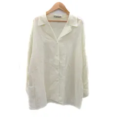 ミッシェルクラン MICHEL KLEIN シアーシャツ ブラウス 長袖 オープンカラー 無地 麻 リネン混 オーバーサイズ 9T アイボリー /YK15