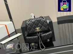 【今日特価】CHANEL Duma バックパック 23P ブラック & ゴールド 小青蛙柄 送料無料 今在庫限定価格-WT0輸入
