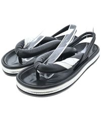 極美品☆PRADA スポーツサンダル 厚底 ロゴ ブラック ホワイト 23.5 
