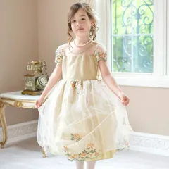 【グリーン】刺繍チュールレースフェアリードレス TAK キッズ キャサリンコテージ