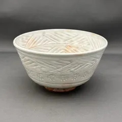 印花三島手茶碗 市川通三造 共箱 茶道具 印花三島手茶碗 市川