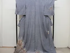 楽布特選　92477　ｔ　「京屋林蔵」製結城紬地辻ヶ花訪問着　解き洗い仮仕立て品　リ・オーダー　　値下げ