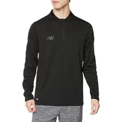 ニューバランス(New Balance) サッカー 長袖Tシャツ ウォームアップトップ ハーフジップ AMT35206 メンズ BK(ブラック) 2XLサイズ