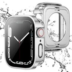 【迅速発送】GEITOO 対応 Apple Watch ケース Series 6/5/4/SE/SE2 44mm アップルウォッチ PC素材+9H硬度ガラス 防水 防塵 一体型 高感度 高耐久性 耐衝撃 2 in 1 前後二重構造全面保護 装着簡単 脱落しやす