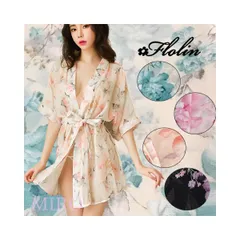 フェミニンなボタニカル柄のセクシーガウン　BD-9754