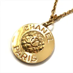 美品 CHANEL シャネル ココマーク マトラッセ ラウンド ヴィンテージ ゴールド ロング ネックレス a3570
