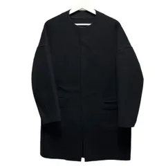Drawer ドゥロワー ダブルフェイスウールノーカラーコート 6525-234-0450 38 ブラック 3469のサムネイル