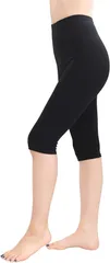 Smile lala(スマイル ララ) レディース 女性 パンツ レギンス スパッツ 綿混( ブラック5分丈,  XL-2XL)