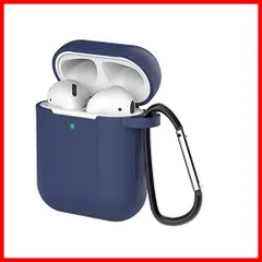 【在庫処分】AirPods ケース AirPods第2世代と第1世代に適用（前のLEDライトが見える） シリコンカバー 全面保護ケース Apple エアーポッズ カバー 軽量 小型 かわいい TPUケース 耐衝撃 防塵 カラビナ付き 紛失防止 SERFER (