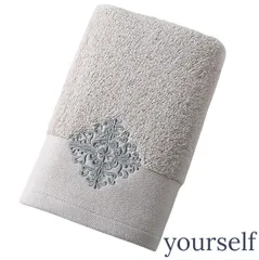 フェイスタオル　4枚セット　ふんわり　 ふわふわ　100％綿　厚手　ホテル仕様　刺繍　おしゃれ　送料無料