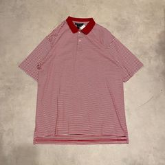 90s イブサンローラン ストライプ　ボーダー　ポロシャツ  赤