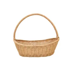 ラタン製かごバッグ ボート型 バスケット 浅型 舟型 楕円