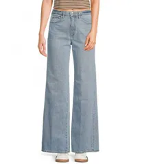 【送料無料】 ゲス レディース デニムパンツ ジーンズ ボトムス Mid Rise Wide Leg Jeans Dark Blue