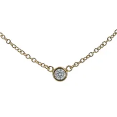 TIFFANY&Co. ティファニー K18YG イエローゴールド バイザヤードネックレス ダイヤモンド 一粒 現行 41cm【新品仕上済】【zz】【中古】