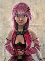 手描き油彩画コスプレイヤー002