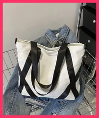 【おしゃれ】 キャンバス トートバッグ a4 大容量鞄 通勤バッグpc鞄女/タブレット収納可能/ビジネスカジュアル 2wayショルダーバッグ ファスナー付 おすすめ おしゃれ　人気 上品 TZM-303