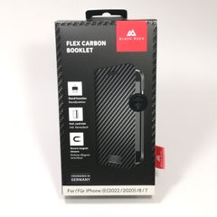 iPhone SE/8/7 カーボンスマホケース Black Rock Flex Carbon Booklet ドイツブランド◆未使用