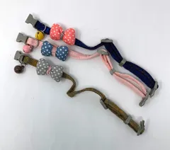 E737 リボン付き首輪 犬 ペット 3個セット 可愛い 気分で色をチェンジ