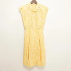 #snc レリアン Leilian ワンピース 9 黄色 花柄 刺繍柄 ノースリーブ レディース [789350]