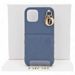 ディオール カナージュレザー iPhone12/12pro ケース ブルー Bランク di9910br