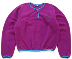80s patagoniaパタゴニア プルオーバー フリース 赤紫 9/10★ビンテージ アウトドア カヌー カヤック パドリング レディース キッズ