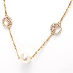 フェンディ / FENDI　エフ イズ フェンディ ネックレス　メタル/フェイクパール/ラインストーン　【中古】 商品番号 E-157773