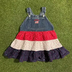 キッズ古着　85cm オシュコシュ　星条旗刺繍ロゴ入　デニムワンピース　18M
