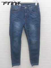 ◇ AZUL BY MOUSSY アズールバイマウジー 裾フリンジ スキニー デニム パンツ ジーンズ サイズ26 インディゴ レディース 【1101210009001】