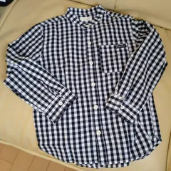 b·room 　ビールーム　ギンガムチェック　ノーカラーシャツ　130