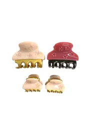 アッカ ヘアクリップ ピンク 小花柄 マーブル 4点セット ITNS9QBMHYGZ