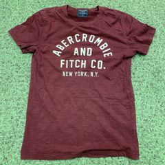 メンズ アバクロ 正規品 えんじ色 半袖 Tシャツ Sサイズ -リユース品