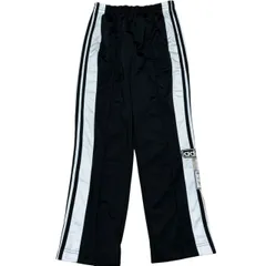 古着 adidas アディダス トラックパンツ 刺繍 トレフォイルロゴ ブラック XSサイズ 257-113