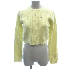 ダブルクローゼット w closet ニットカーディガン ケーブル 刺繍 長袖 F 黄色 イエロー /AU