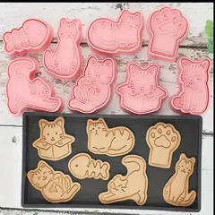 猫　ねこちゃん　クッキー　ビスケット　型　8個セット