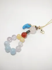 ハンドメイド　ストラップ　パワーストーン　恋愛成就お守り