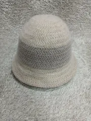バイオレットベージュ ウール ニット バケットハット 帽子 新品