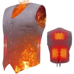 B-257 vinmori XXL XXXL スーツベスト ビジネス  [rocboc] 電熱ベスト ベスト 電熱ジャケット 加熱ベスト 電熱ウェア PSE認証済 防寒?策 USB バッテリー給電 防寒ベスト 作業着 ヒーター内蔵ベスト 男女兼用 3つヒーター