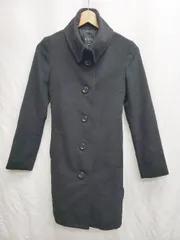 ◇ ⊇ INDIVI インディヴィ ウール カシミヤ混 長袖 チェスター コート サイズ38 ブラック レディース P  【1409250001000】