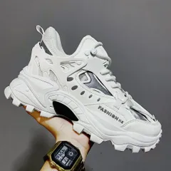 ☆ ホワイト ☆ 45(27.5cm) ☆ スニーカー 凸凹ビッグシルエットシューズ 厚底 厚底 スニーカー メンズ スポーツシューズ ダッドスニーカー 靴 くつ ダッド シューズ 運動靴 ビッグシルエット おしゃれ かっこいい ミドルカット レースアップ