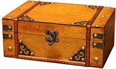 elrin アンティーク調 木製 小物入れ ボックス 装飾 大きめサイズ 木箱 収納箱 雑貨 高さのある 蓋付き( A)